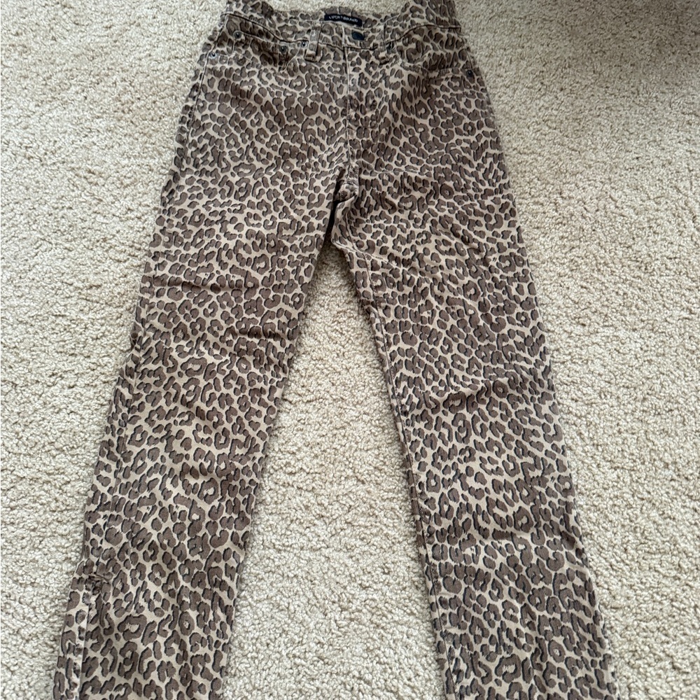 Lucky Brand Brown Skinny Jeans with Animal Print